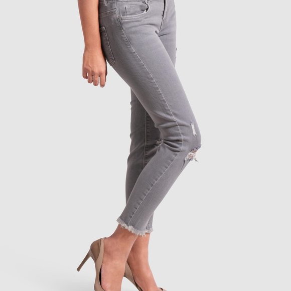 OLGYN Women’s Stretch Gray Denim Pant Skinny Fit - Picture 4 of 5